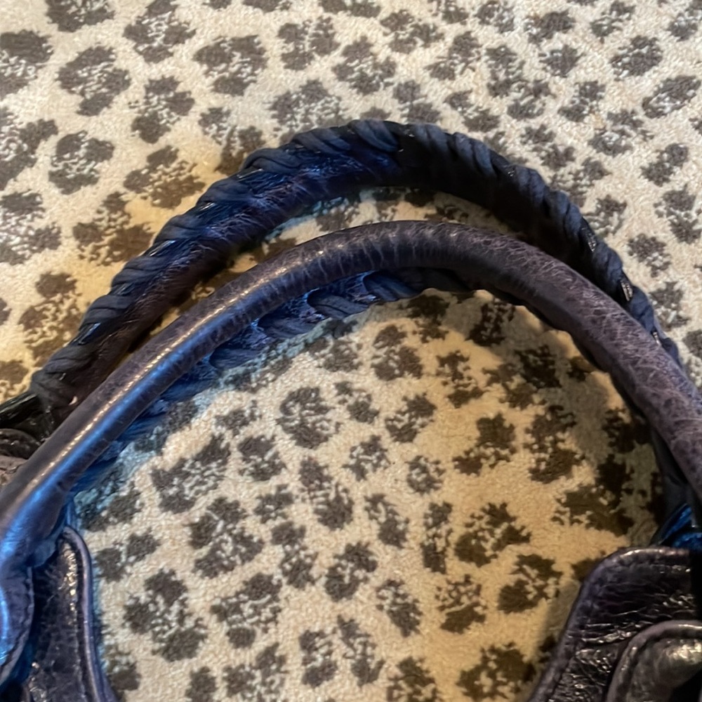 Balenciaga Paris Navy Moto Leather Tote - Picture 10 of 17